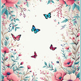 Ultra Soft Area Rug, Non Slip, Stain Resistant, Washable Area Rugs for Living Room, Bedroom, Floral Butterfly for Entryway(White)