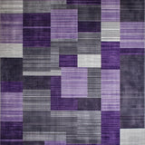 Ultra Soft Area Rug, Non Slip, Stain Resistant, Washable Area Rugs for Living Room, Bedroom, Striking Modern Artistic Arrangement(Purple)
