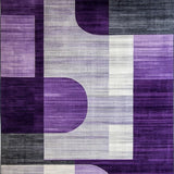 Ultra Soft Area Rug, Non Slip, Stain Resistant, Washable Area Rugs for Living Room, Bedroom, Chic Transitional Textured Floor Accent(Purple)
