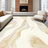 Ultra Soft Area Rug, Non Slip, Stain Resistant, Washable Area Rugs for Living Room, Bedroom, Ethereal Beige Area Abstract Swirls for Home Decor(Beige)