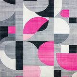 Ultra Soft Area Rug, Non Slip, Stain Resistant, Washable Area Rugs for Living Room, Bedroom, Sleek Abstract Geometric Motif(Gray)