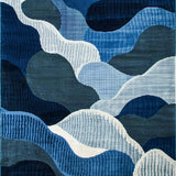 Ultra Soft Area Rug, Non Slip, Stain Resistant, Washable Area Rugs for Living Room, Bedroom, Rustic Textured Ocean Blue Design(Blue)