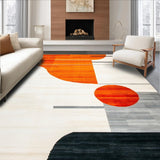 Ultra Soft Area Rug, Non Slip, Stain Resistant, Washable Area Rugs for Living Room, Bedroom, Vibrant Abstract Orange Aesthetic(Orange)
