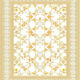 Trellis Design Area Non Shedding Easy Care Beige and Wheat(White)