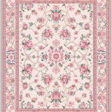 Ultra Soft Area Rug, Non Slip, Stain Resistant, Washable Area Rugs for Living Room, Bedroom, Delicate Leafy Boho Motif(Beige)
