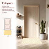 Ultra Soft Area Rug, Non Slip, Stain Resistant, Washable Area Rugs for Living Room, Bedroom, Ethereal Scroll Area in Creamy Beige Tones(Beige)