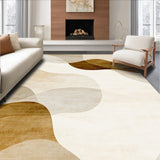 Ultra Soft Area Rug, Non Slip, Stain Resistant, Washable Area Rugs for Living Room, Bedroom, Elegant Beige & Brown Swirl Line Area(Beige)