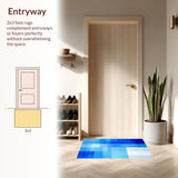 Ultra Soft Area Rug, Non Slip, Stain Resistant, Washable Area Rugs for Living Room, Bedroom, Serene Oceanic Color Palette(Blue)