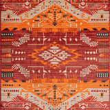 Ultra Soft Area Rug, Non Slip, Stain Resistant, Washable Area Rugs for Living Room, Bedroom, Dynamic Handcrafted Striped Accent(Red)