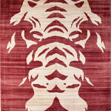 Ultra Soft Area Rug, Non Slip, Stain Resistant, Washable Area Rugs for Living Room, Bedroom, Vintage Tiger Ethnic Aesthetic(Red)
