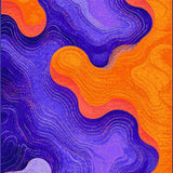 Ultra Soft Area Rug, Non Slip, Stain Resistant, Washable Area Rugs for Living Room, Bedroom, Modern Eclectic Wave-like Theme(Orange)