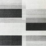 Ultra Soft Area Rug, Non Slip, Stain Resistant, Washable Area Rugs for Living Room, Bedroom, Monochrome Striped Flat Woven Floor Covering With Farmhouse Inspired Design(Gray)