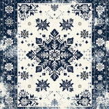 Elegant Snowflake Medallion Motif(Blue)