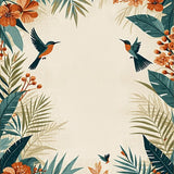 Delicate Floral and Wildlife Blend(Beige)