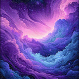 Ultra Soft Area Rug, Non Slip, Stain Resistant, Washable Area Rugs for Living Room, Bedroom, Charming Ethereal Sky Motif(Purple)