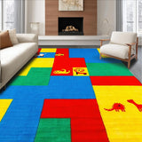 Ultra Soft Area Rug, Non Slip, Stain Resistant, Washable Area Rugs for Living Room, Bedroom, Vibrant Animal Alphabet Aesthetic(Red)
