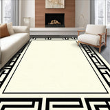 Ultra Soft Area Rug, Non Slip, Stain Resistant, Washable Area Rugs for Living Room, Bedroom, Refined Neutral Striped Aesthetic(Beige)