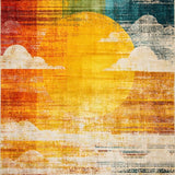 Ultra Soft Area Rug, Non Slip, Stain Resistant, Washable Area Rugs for Living Room, Bedroom, Lively Eclectic Geometric Arrangement(Orange)