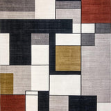 Ultra Soft Area Rug, Non Slip, Stain Resistant, Washable Area Rugs for Living Room, Bedroom, Dynamic Vibrant Trellis Framework(Gray)