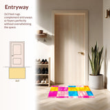 Ultra Soft Area Rug, Non Slip, Stain Resistant, Washable Area Rugs for Living Room, Bedroom, Joyful Brightly Colored Imagery(Pink)