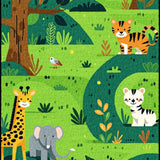 Ultra Soft Area Rug, Non Slip, Stain Resistant, Washable Area Rugs for Living Room, Bedroom, Educational Animal Artful Arrangement(Green)