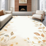 Ultra Soft Area Rug, Non Slip, Stain Resistant, Washable Area Rugs for Living Room, Bedroom, Faded Botanical Print Area with Leafy Vines and Artistic Watercolor Elements(Beige)