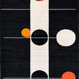 Ultra Soft Area Rug, Non Slip, Stain Resistant, Washable Area Rugs for Living Room, Bedroom, Sleek Earthy Ogee Motif(Black)