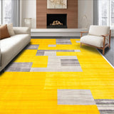Ultra Soft Area Rug, Non Slip, Stain Resistant, Washable Area Rugs for Living Room, Bedroom, Chic Lattice Pattern in Yellow(Yellow)