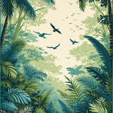 Ultra Soft Area Rug, Non Slip, Stain Resistant, Washable Area Rugs for Living Room, Bedroom, Charming Tropical Character Design(Beige)
