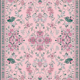 Ultra Soft Area Rug, Non Slip, Stain Resistant, Washable Area Rugs for Living Room, Bedroom, Charming Pastel Floral Whimsy(Pink)
