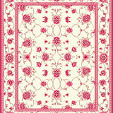 Ultra Soft Area Rug, Non Slip, Stain Resistant, Washable Area Rugs for Living Room, Bedroom, Elegant Floral Area with Timeless Cream and Rose Design(Ivory)