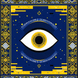 Colorful Distressed Geometric Motif(Blue)