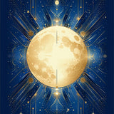 Ultra Soft Area Rug, Non Slip, Stain Resistant, Washable Area Rugs for Living Room, Bedroom, Radiant Solar Lunar Fusion Art(Gold)