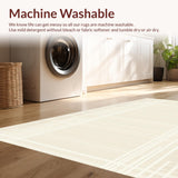 Ultra Soft Area Rug, Non Slip, Stain Resistant, Washable Area Rugs for Living Room, Bedroom, Sleek Ivory Tiled Design Approach(Beige)