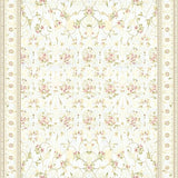Ultra Soft Area Rug, Non Slip, Stain Resistant, Washable Area Rugs for Living Room, Bedroom, Ivory Cream Weave Elegant Neutral Tones with Floral Accents(Beige)