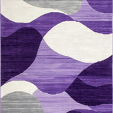 Ultra Soft Area Rug, Non Slip, Stain Resistant, Washable Area Rugs for Living Room, Bedroom, Contemporary Chic Geometric Fusion(Purple)
