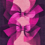 Ultra Soft Area Rug, Non Slip, Stain Resistant, Washable Area Rugs for Living Room, Bedroom, Coquette Bow Motif Rug with Curved Ribbon Edges and Sculpted Silhouette Design(Pink)