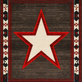 Ultra Soft Area Rug, Non Slip, Stain Resistant, Washable Area Rugs for Living Room, Bedroom, Rustic Earthy Star Motif(Black)