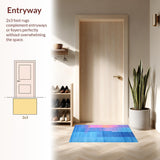 Contemporary Light Blue Geometric Fusion(Blue)