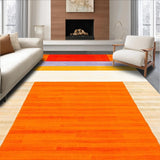Ultra Soft Area Rug, Non Slip, Stain Resistant, Washable Area Rugs for Living Room, Bedroom, Energetic Modern Minimalist Motif(Orange)