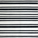 Ultra Soft Area Rug, Non Slip, Stain Resistant, Washable Area Rugs for Living Room, Bedroom, Minimalist Monochrome Linear Pattern Rug with Bold Black and White Stripes(Black)
