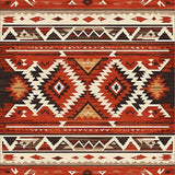 Ultra Soft Area Rug, Non Slip, Stain Resistant, Washable Area Rugs for Living Room, Bedroom, Dynamic Tiled Ethnic Motif(Red)