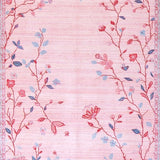 Ultra Soft Area Rug, Non Slip, Stain Resistant, Washable Area Rugs for Living Room, Bedroom, Delicate Floral Insect Design(Pink)