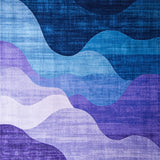 Ultra Soft Area Rug, Non Slip, Stain Resistant, Washable Area Rugs for Living Room, Bedroom, Elegant Modern Watercolor Swirl(Blue)