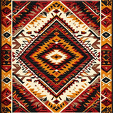 Ultra Soft Area Rug, Non Slip, Stain Resistant, Washable Area Rugs for Living Room, Bedroom, Rustic Earth Tone Ethnic Design(Red)