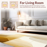 Ultra Soft Area Rug, Non Slip, Stain Resistant, Washable Area Rugs for Living Room, Bedroom, Aurelian Echoes Gold & Beige Modern Indoor Subtle Chic(Gold)