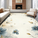 Contemporary Abstract Floral Smoke and Beige Palette Swirling Details(Beige)