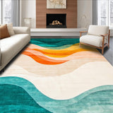 Ultra Soft Area Rug, Non Slip, Stain Resistant, Washable Area Rugs for Living Room, Bedroom, Colorful Gradient Swirl Abstract Art for Contemporary Spaces(Blue)