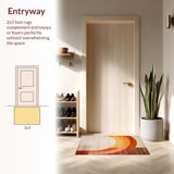 Ultra Soft Area Rug, Non Slip, Stain Resistant, Washable Area Rugs for Living Room, Bedroom, Modern Minimalist Colorful Arrangement(Beige)