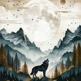 Ultra Soft Area Rug, Non Slip, Stain Resistant, Washable Area Rugs for Living Room, Bedroom, Artistic Howling Wolf Imagery(Gray)